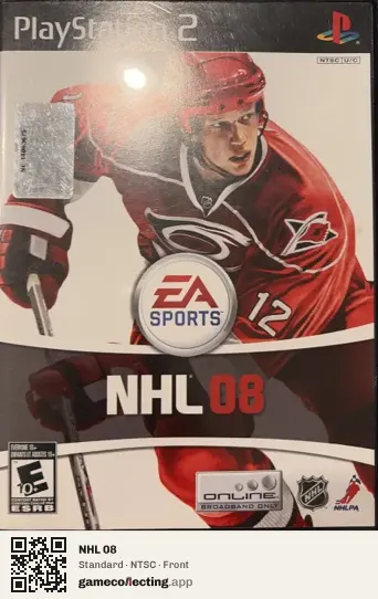 NHL 08 PlayStation 2, NTSC box front