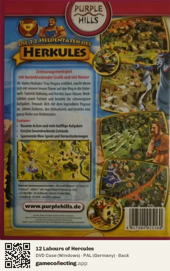 12 Labours of Hercules Computer, Germany box back