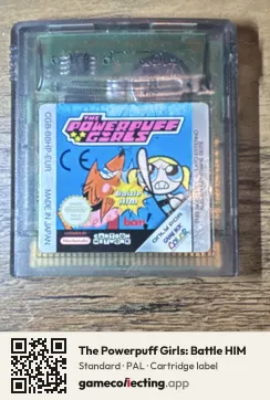 The Powerpuff Girls: Battle HIM Game Boy Color, PAL cartridge label