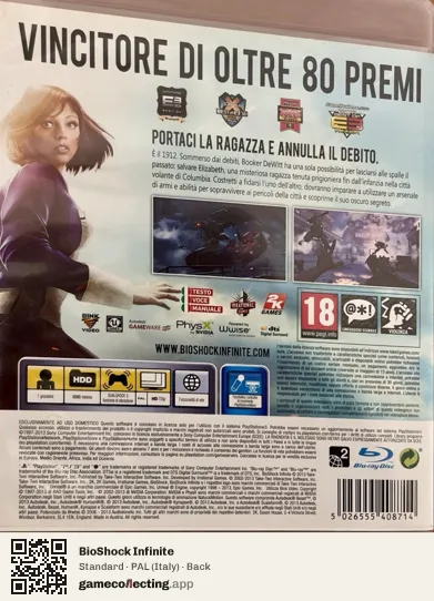 BioShock Infinite PlayStation 3, Italy box back