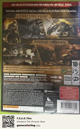 F.E.A.R. Files Xbox 360, France box back