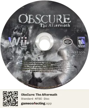 ObsCure: The Aftermath Nintendo Wii, NTSC disc