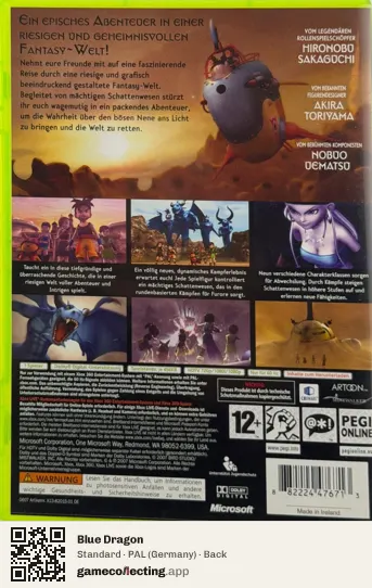 Blue Dragon Xbox 360, Germany box back