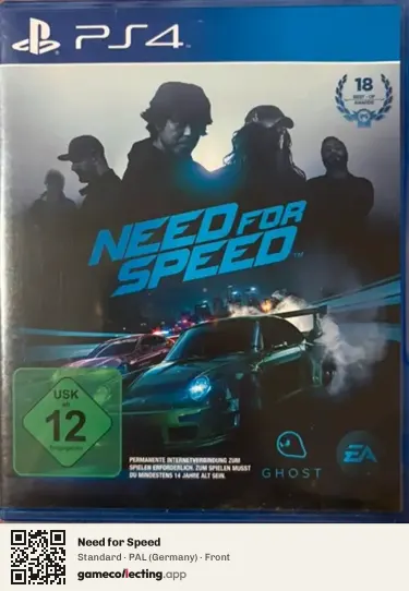 Need for Speed PlayStation 4, Germany box front