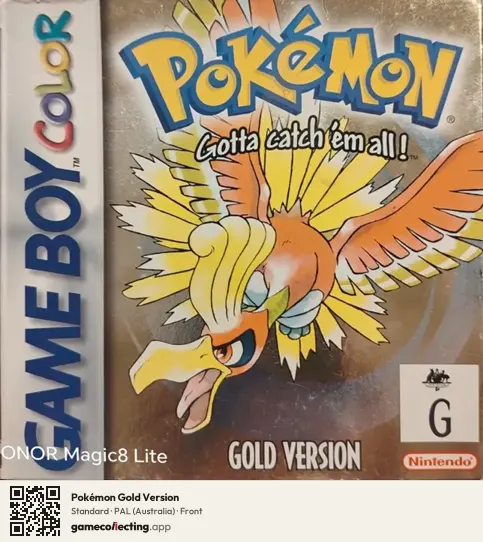 Pokémon Gold Version Game Boy Color, Australia box front