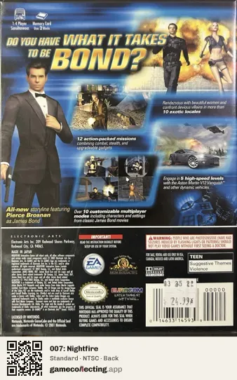 007: Nightfire Nintendo GameCube, NTSC box back