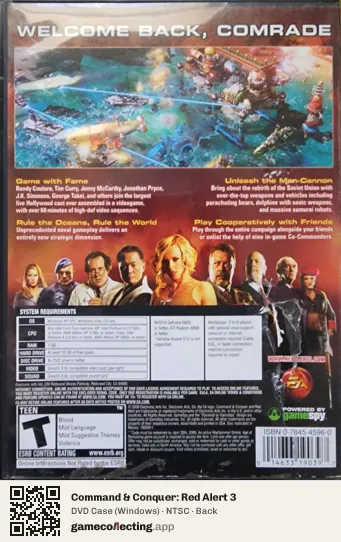 Command & Conquer: Red Alert 3 Computer, NTSC box back