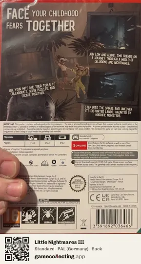 Little Nightmares III Nintendo Switch 2, Germany box back