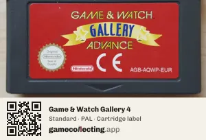 Game & Watch Gallery 4 Game Boy Advance, PAL cartridge label
