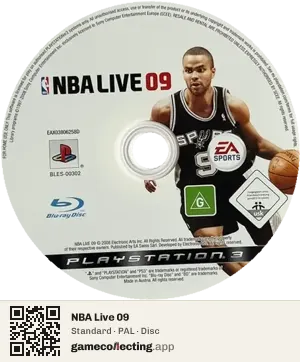 NBA Live 09 PlayStation 3, PAL disc