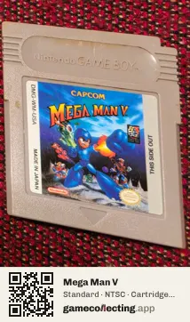 Mega Man V Game Boy, NTSC cartridge label