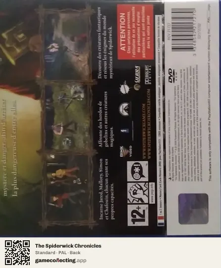 The Spiderwick Chronicles PlayStation 2, PAL box back