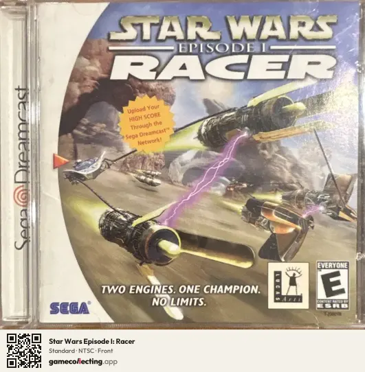 Star Wars Episode I: Racer Sega Dreamcast, NTSC box front