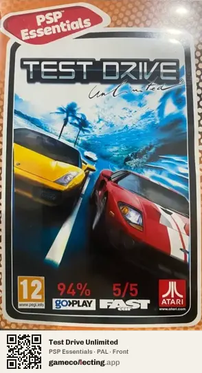 Test Drive Unlimited PlayStation Portable, PAL box front
