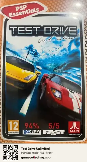 Test Drive Unlimited PlayStation Portable, PAL box front