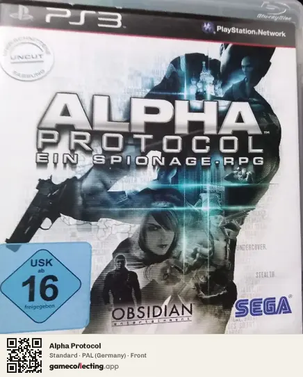 Alpha Protocol PlayStation 3, Germany box front