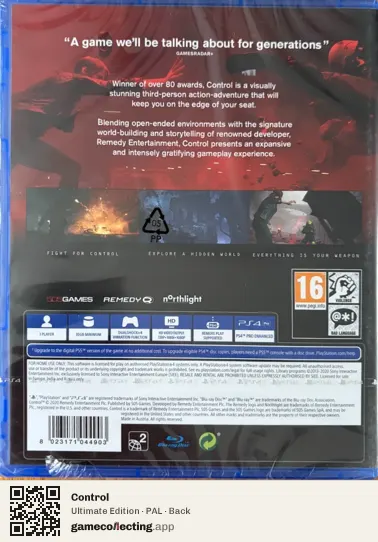 Control PlayStation 4, PAL box back
