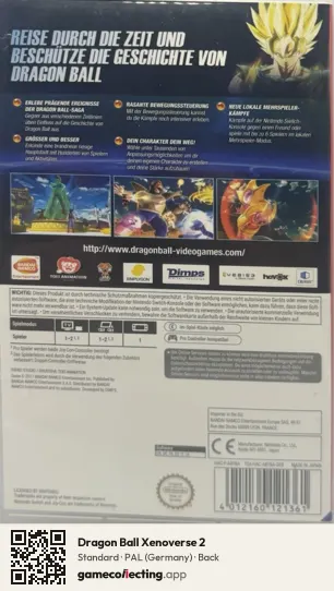 Dragon Ball Xenoverse 2 Nintendo Switch, Germany box back