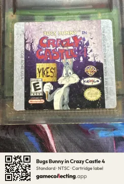 Bugs Bunny in Crazy Castle 4 Game Boy Color, NTSC cartridge label