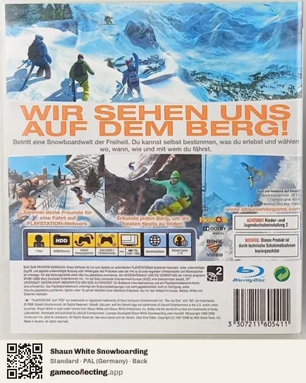 Shaun White Snowboarding PlayStation 3, Germany box back