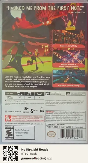 No Straight Roads Nintendo Switch, NTSC box back