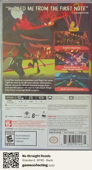 No Straight Roads Nintendo Switch, NTSC box back