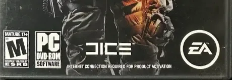 Battlefield 3, the ESRB box on its front