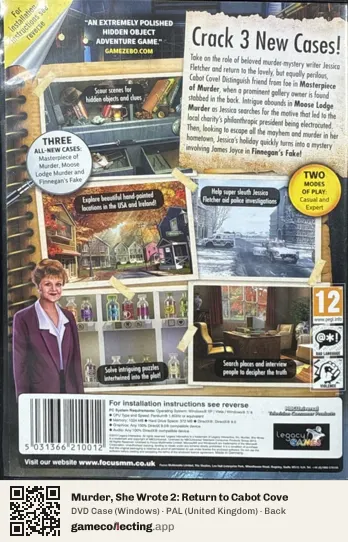 Murder, She Wrote 2: Return to Cabot Cove Computer, United Kingdom box back