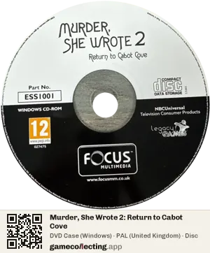 Murder, She Wrote 2: Return to Cabot Cove Computer, PAL disc