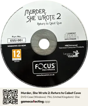 Murder, She Wrote 2: Return to Cabot Cove Computer, PAL disc