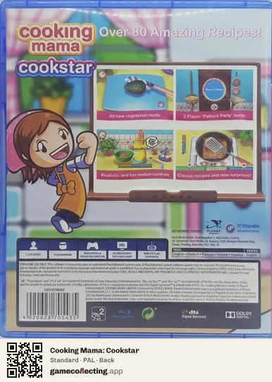 Cooking Mama: Cookstar PlayStation 4, PAL box back