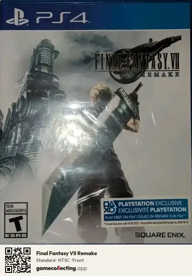 Final Fantasy VII Remake PlayStation 4, NTSC box front