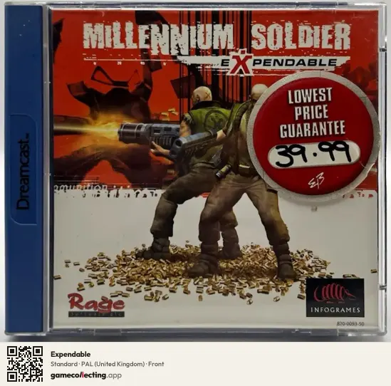 Expendable Sega Dreamcast, United Kingdom box front