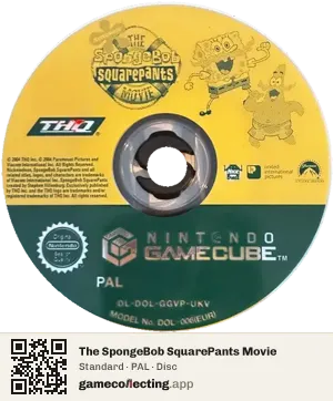 The SpongeBob SquarePants Movie Nintendo GameCube, PAL disc