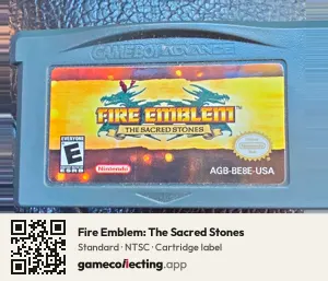 Fire Emblem: The Sacred Stones Game Boy Advance, NTSC cartridge label