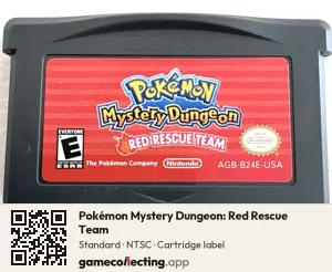Pokémon Mystery Dungeon: Red Rescue Team Game Boy Advance, NTSC cartridge label