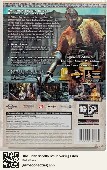 The Elder Scrolls IV: Shivering Isles Computer, PAL box back