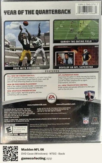 Madden NFL 06 Computer, NTSC box back