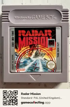 Radar Mission Game Boy, PAL cartridge label