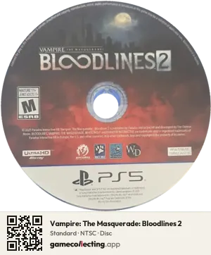 Vampire: The Masquerade: Bloodlines 2 PlayStation 5, NTSC disc