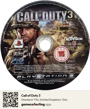 Call of Duty 3 PlayStation 3, PAL disc