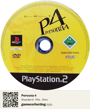 Persona 4 PlayStation 2, PAL disc