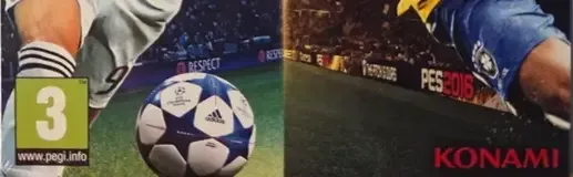 Pro Evolution Soccer 2016, the PEGI square on its front
