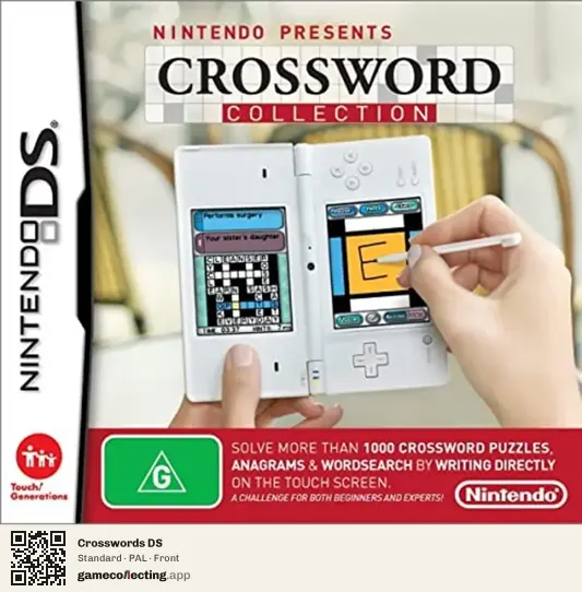 Crosswords DS Nintendo DS, PAL box front