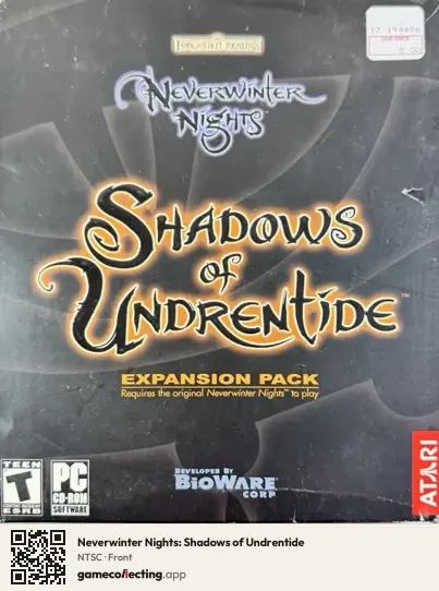 Neverwinter Nights: Shadows of Undrentide Computer, NTSC box front