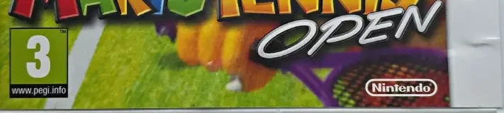 Mario Tennis Open, the PEGI square on its front