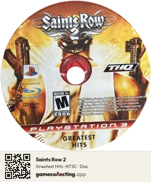 Saints Row 2 PlayStation 3, NTSC disc