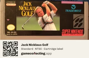 Jack Nicklaus Golf Super Nintendo Entertainment System, NTSC cartridge label