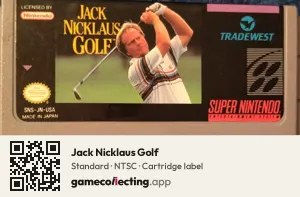 Jack Nicklaus Golf Super Nintendo Entertainment System, NTSC cartridge label