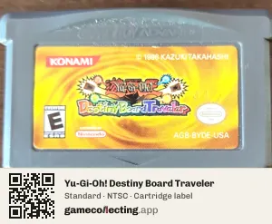 Yu-Gi-Oh! Destiny Board Traveler Game Boy Advance, NTSC cartridge label